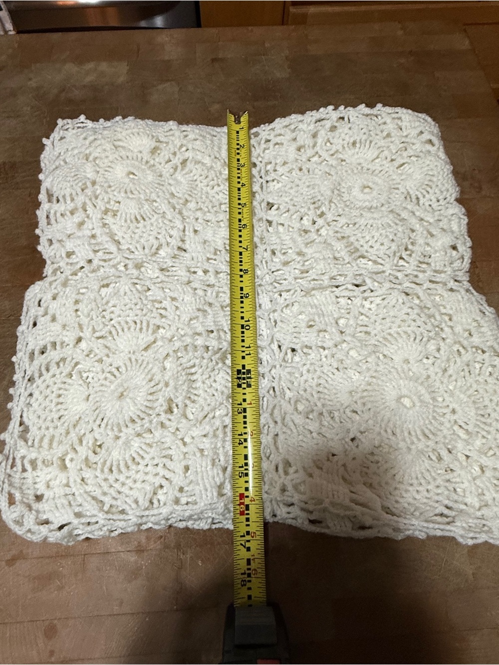 Hand Crafted White Crochet Lace Throw Blanket - Picture 9 of 15